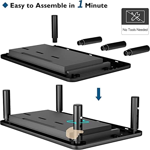BONTEC 2 Pack Adjustable Monitor Stand Riser with Drawer, Supports 44lbs