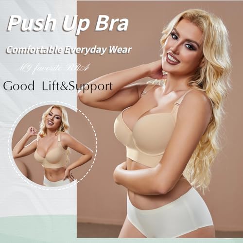 Super Push Up Bra Smoothing Back Fat Bra with Support T Shirt Bra