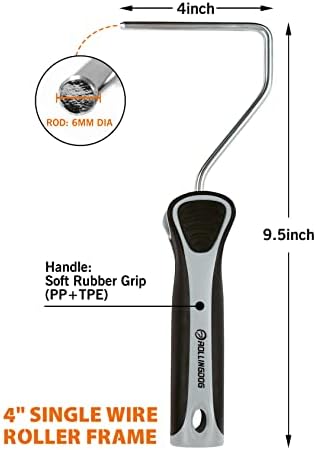 ROLLINGDOG 4 Inch Paint Roller Frame with Single Rod