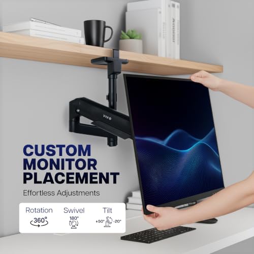 VIVO Black Under-Surface Clamp Monitor Mount, 17-32" Screens, STAND-POLE1UP