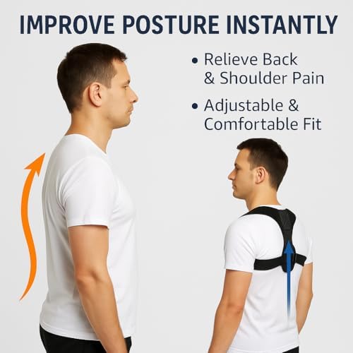 Posture Corrector for Women & Men – Adjustable Shoulder Brace for Upper Back Support, Back Brace Posture Corrector for Alignment, Shoulder Support Brace, Back Corrector for Women & Men