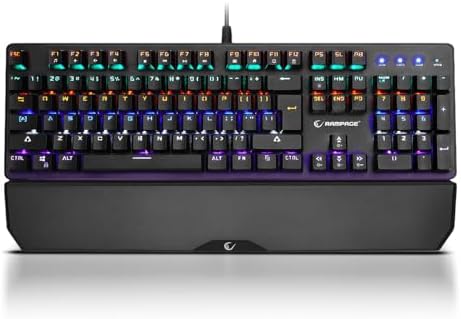 KB-R86 Umbra Mechanical Gaming Keyboard – High-Performance Switches, 26-Key Anti-Ghosting, 12 Multia Keys, Wrist Rest, Durable ABS – Compatible with PC, Laptop, Mac (Blue Switch)