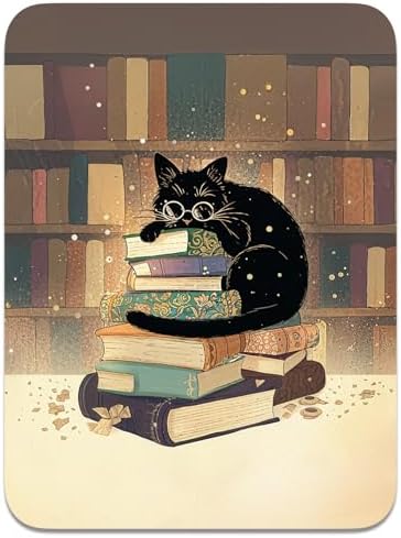 Small Mouse Pad, Mini Mouse Pad 6 x 8 Inch, Thick Rubber Waterproof Mouse Mat, Cute Mousepad for Women Men Wireless Mouse Laptops Home Office, Glasses Cat