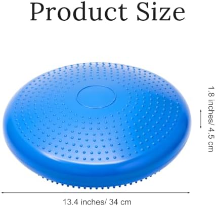 Wobble Cushion, Flexible Wiggle Seat Balance Pad for Sensory with Inflation Pump, for Adults Core Strength, Non-slip Wobble Disk for Posture Improvement & Physical Therapy