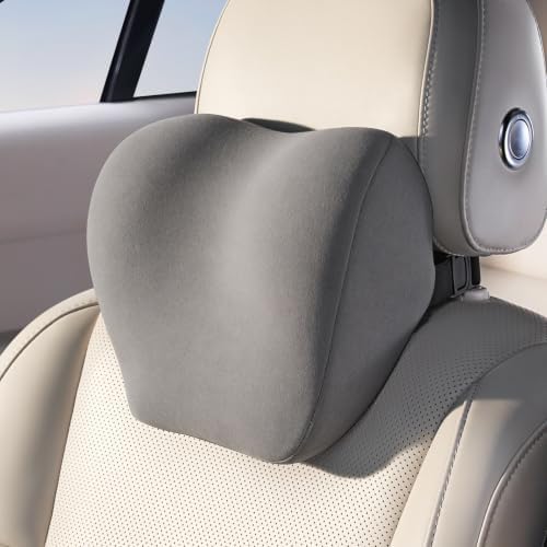 BABUR Car Neck Pillow Ergonomic 100% Memory Foam Headrest for Driving Seat