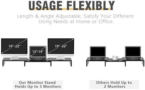 TAVR Monitor Stand Riser, Office Desktop Organizer Stand for 2 Monitors