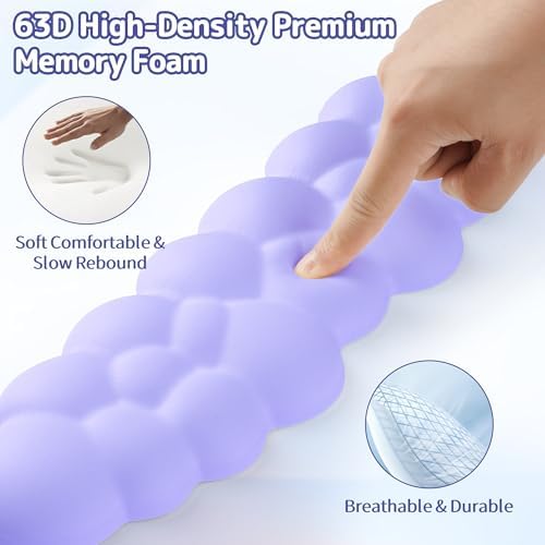 Sushret Cloud Wrist Rest Keyboard, Cloud Keyboard Wrist Pad Set with PU Leather Memory Foam, Cute Arm Rest for Palm Support, PC/Gaming Desk Accessories/Office Setup/Computer Hand Cushion - Purple