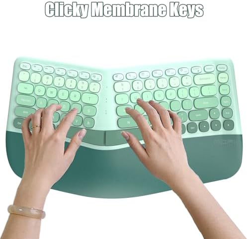 Wireless Keyboard and Mouse Combo, Ergonomic Design with Wrist Rest