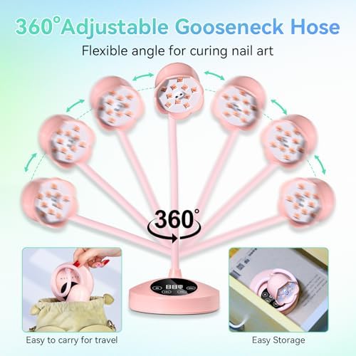 Makartt Gooseneck UV Nail Lamp Flash Cure UV Light for Gel Nails Polish