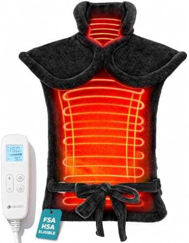 CooCoCo FSA Eligible 37 x 24 in Full Back Heating Pad, Black