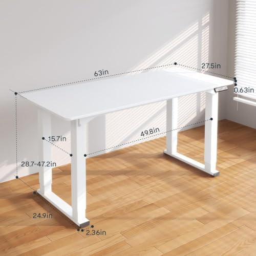 SANODESK 4-Leg 63''x28'' Large Electric Height Adjustable Standing Desk