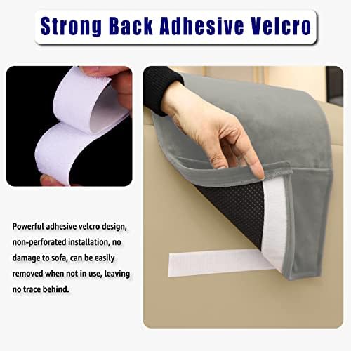 Velvet Recliner Headrest Pillow, Non-Slip Neck Support, Light Gray