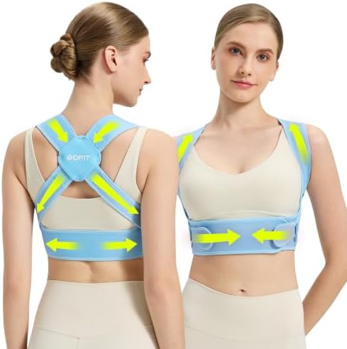 AOFIT Posture Corrector for Women, Instant Upper Back Pain Relief, Blue L