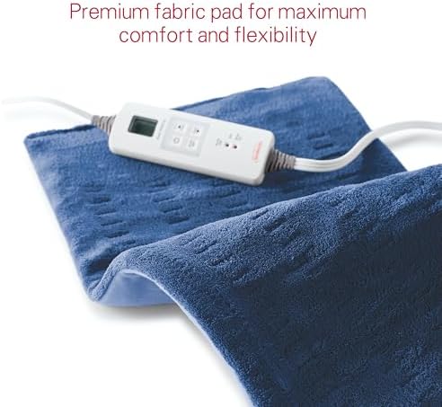 Sunbeam XL Heating Pad for Back Neck and Shoulder Pain Relief Auto Shut Off 6 Heat Settings Extra Large 12 x 24 Navy Ideal for Muscle Aches and Arthritis Pain