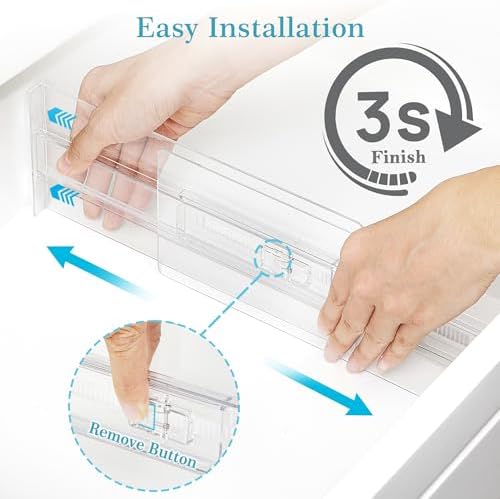 Vtopmart 4" High Drawer Dividers for Clothes, 13"-22" Adjustable, 8 pack