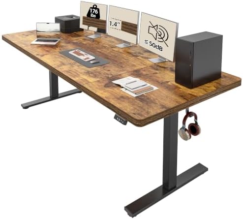 TIQLAB 79 * 32 Large Standing Desk, Conference Room Tables, Rustic Brown