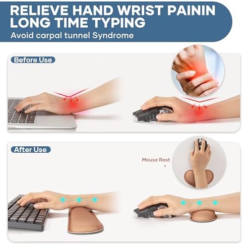 Office Ergonomic Memory Foam Computer Mouse and Keyboard Wrist Rest pad Support Carpal Tunnel, Wrist Rest for Keyboard and Mouse, Wrist Support Set