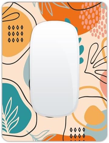 Small Mouse Pad, Mini Mouse Pad 6 X 8 Inch with Non-Slip Rubber Base for Keyboard Tray Laptops Wireless Mouse Home Office Travel, Washable & Portable (Modern Abstract Leaves)