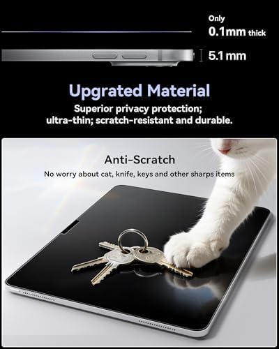 IPROKKO 360° Privacy Matte Screen Protector for iPad Pro 13 inch M4/M5 (2024/2025 7th/8th Generation),4 Way Anti Spy Glare Blue Light 13in Tablet Easy Install Screen Protector Filter [Compatible with Apple Pencil & Face ID, Case Friendly]