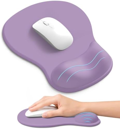Ergonomic Mouse Pad with Wrist Rest, Gel Wrist Support, Purple