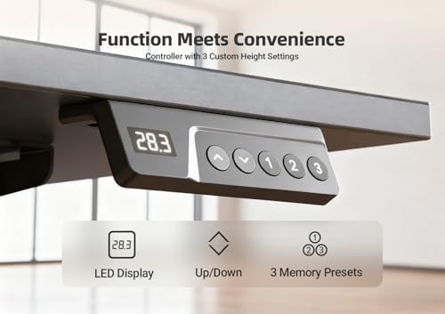 YDN 32 x 19 Inch Black Electric Standing Desk