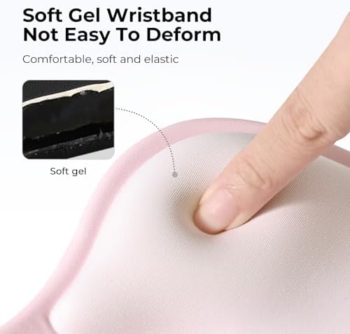 EooCoo Mouse Pad with Gel Wrist Rest, Ergonomic Mousepad Wrist Alignment