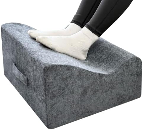 Large Foot Rest for Under Desk at Work, Footrest with Washable Cover for Office,Multifunctional Home Footrest,Dark Gray+AA