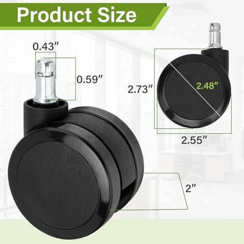 2.5-Inch Office Chair Casters Fit for Herman Miller& Most Office Chair
