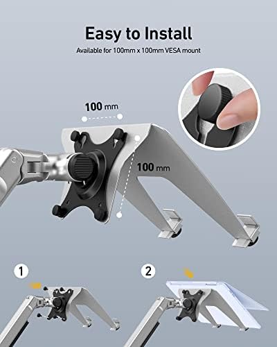 ergounion VESA Laptop Tray for Monitor Mount, Holds Laptops up to 17.3 Inches and 28.6 lbs, Fits 100x100mm VESA, Notebook Tray Office Desk Accessories, Silver