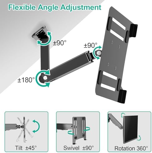 2-in-1 Gas Spring Laptop Wall Mount for 12"-17" Notebook/13"-32" Screen