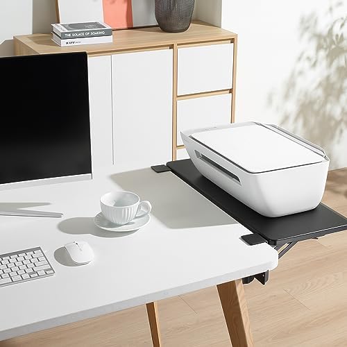 ETHU Foldable Desk Extender Tray with Clamp, 25.6x11.4", Black
