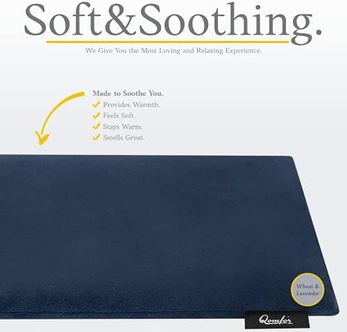 Qomfor - Microwavable Heating Pad - Dark Blue - Lavender Scented Heat Pack - Therapeutic Heat Wrap for Neck, Shoulders & Period Cramps Pain Relief - Reusable Hot/Cold Therapy Bag
