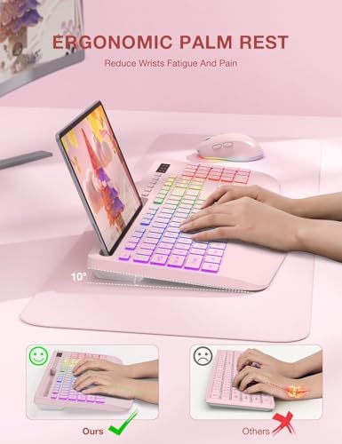 SABLUTE Wireless Keyboard and Mouse Combo, 9 Backlit Effects, RGB, 2.4GHz