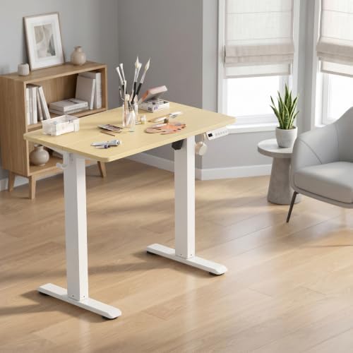 Claiks Electric Small Standing Desk, 32x19 Inch, Nature