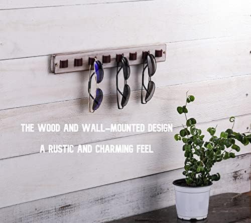 Sunglasses Organizer for Wall Rustic Home Decor Wood Eyeglass Display Farmhouse Wall Mounted Eyewear Rack Sunglass Holder for Multiple Glasses Unique Birthday Gifts for Dad Husband