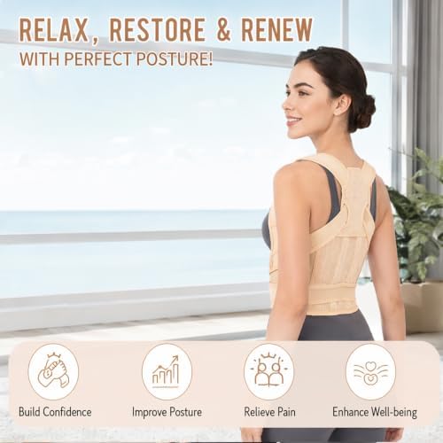 Posture Corrector for Women 2-in-1 Adjustable Full Back Brace Support