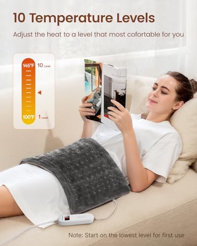 RENPHO Heating Pad for Back with 10 Heat Levels, Christmas Gift for Women