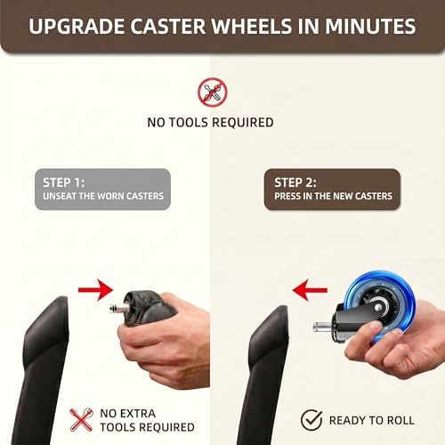 3 Inch Office Chair Wheels, Set of 10 (Blue)