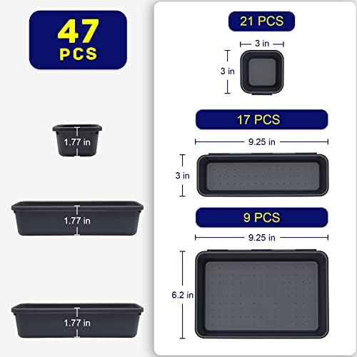 Tool Box Organizer, Tool Drawer Organizer Tray Divider, Toolbox Organization, Garage Tool Organizers and Storage, Tool Box Accessories for Rolling Tool Chest Cabinet (47PCS)