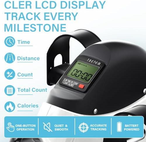 Under Desk Pedal Exerciser, Portable Silent Mini Bike, Stepless Resistance, 2-in-1 Arm & Leg Workout, Digital Monitor, Multi Colors, Fitness Gift for Office Workers, Adults & Seniors