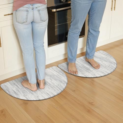 KIMODE Kitchen Mats Cushioned Anti Fatigue,18"x28" Half Round Abstract Rugs