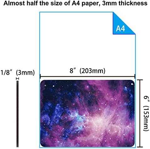 Small Mouse Pad 6 x 8 Inch, Audimi Mini Mouse Pad Thick for Laptop Wireless Mouse Home Office Travel, Portable & Washable (Purple Galaxy)