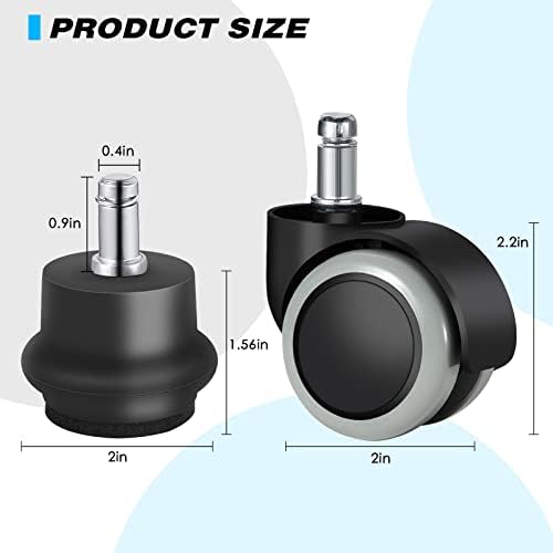 Omyoffice Chair Wheel Bell Glides Set of 5,1000LBS, Fixed Feet Replacement