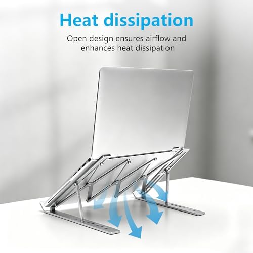 Laptop Stand for Desk, Adjustable Laptop Riser, Silver