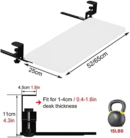 Keyboard Stand for Corner L Shaped Desk - Slide Out Tray with Hidden Drawers - No Drilling Needed - Swivel Clips - 3 Color Options