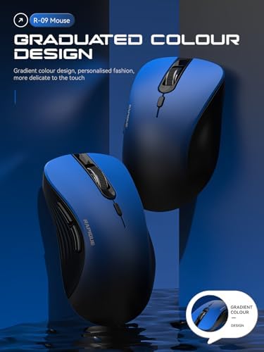 RAPIQUE Bluetooth Wireless Mouse - Dual Bluetooth & 2.4 GHz,Gradient Blue