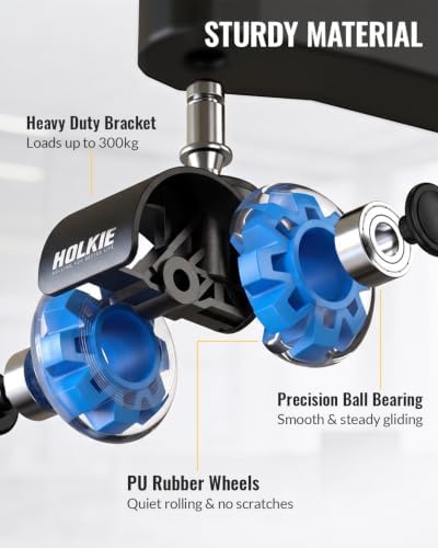 HOLKIE Office Chair Wheels 11mm Universal Fit Casters 2 Inch Replacement Blue Core Dual Rubber Smooth Quiet Rolling Casters
