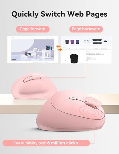 TECKNET Ergonomic Wireless Mouse 2.4G Vertical Mouse Silent 4800 DPI