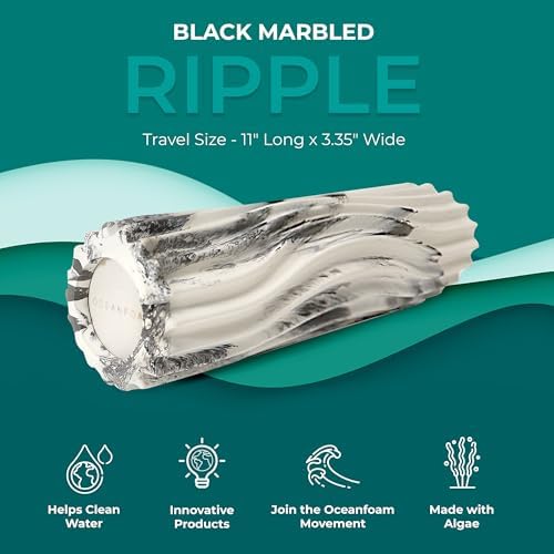 Oceanfoam Ripple Small Foam Roller for Physical Therapy (Natural Marbled)
