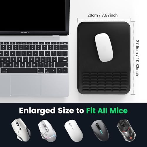 MEKASS Mouse Pad with Wrist Rest, Ergonomic Slope Mousepad for Carpal Tunnel Pain Relief, Memory Foam Desk Computer Wrist Support Mouse Pad with Non-Slip PU Base for Office Home (Beach)